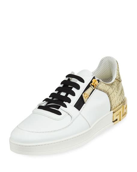 versace leather casual shoes|Versace shoe outlet.